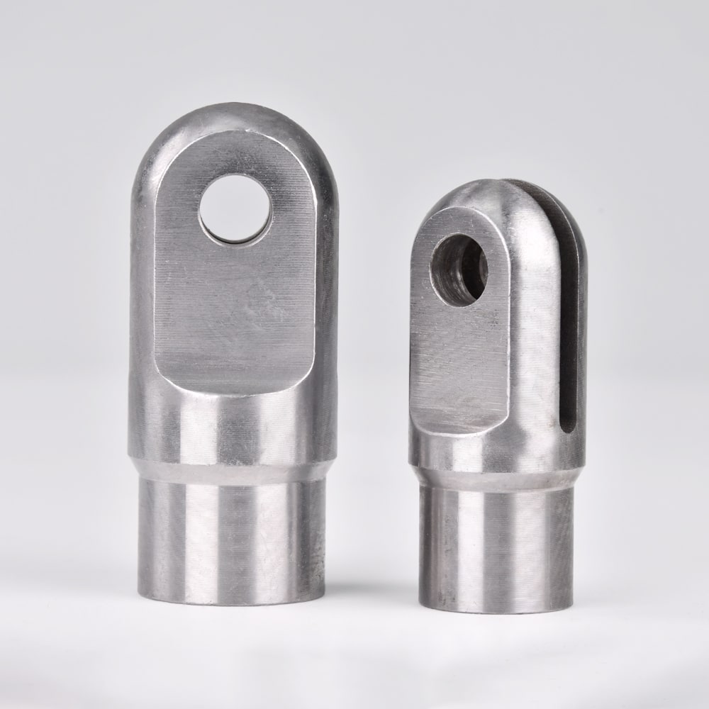 Tube clevis mount with weld-in slot clevis end