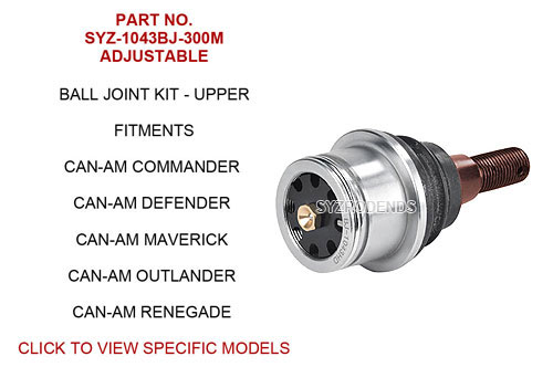 CanAm Upper Ball Joint Kit300M SYZ1043BJ300m SYZ Rod Ends Can-Am upper ball joint kit – 300M steel – SYZ-1043BJ-300M