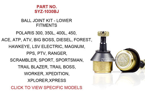Polaris Low Ball Joint Kit 4130 SYZ1030BJ SYZ Rod Ends Polaris lower ball joint kit – 4130 steel – SYZ-1030BJ