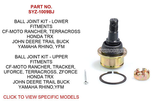 Upper and Lower Ball Joint for CFMoto Honda Yamaha John Deere SYZ1009BJ SYZ Rod Ends Upper and Lower Ball Joint for CF-Moto Honda Yamaha John Deere SYZ-1009BJ