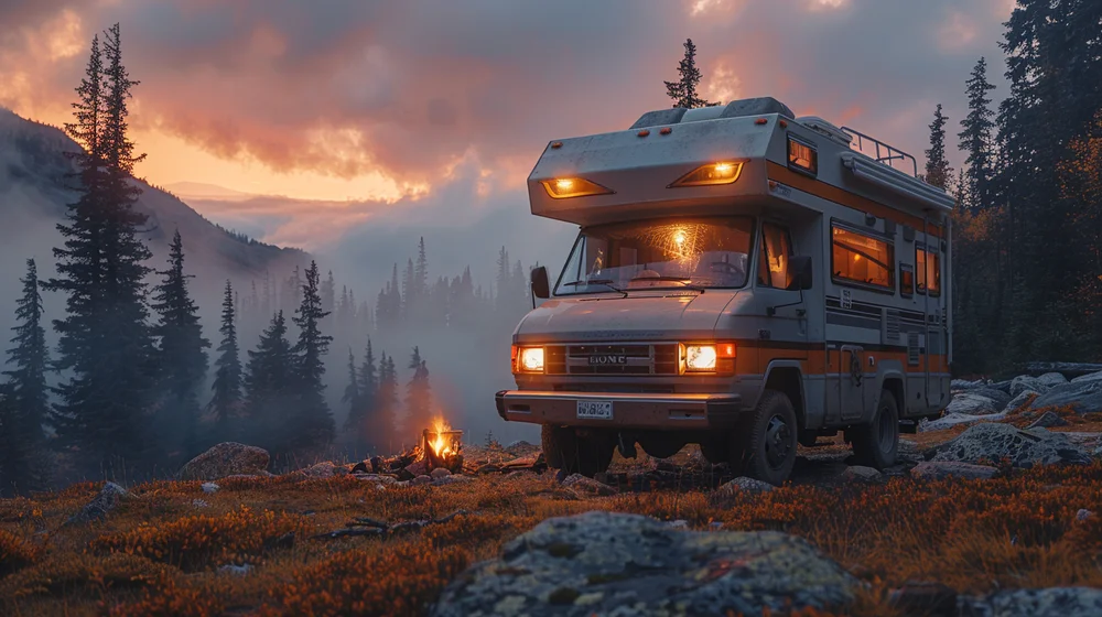 RV by the campfile in the wild SYZ Rod Ends