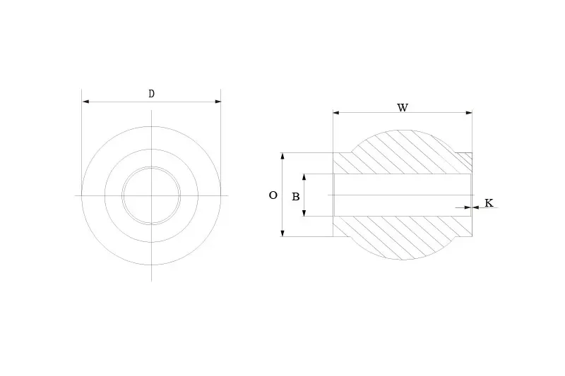 CBL-DP standard replacement rod end ball technical drawing