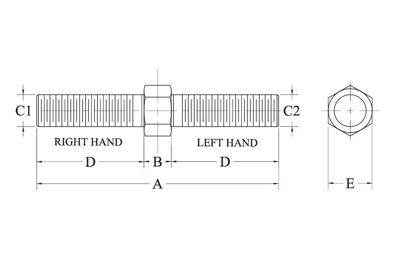 JSI and JSI-M jack screw technical drawing