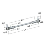 lcr-127-linkage-connecting-rod-23-75-in-3-8-24-rh-lh-thread-3-8-24-rod-end-stud-threads-nylon-race