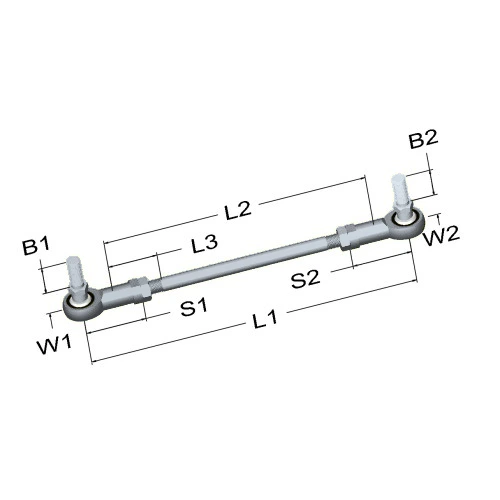 lcr-193-linkage-connecting-rod-26-00-in-3-8-24-rh-lh-thread-3-8-24-rod-end-stud-threads-nylon-race