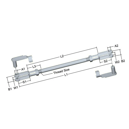 lcr-224-linkage-connecting-rod-18-00-in-3-8-24-rh-lh-thread-3-8-in-pin-holes-clevis-spring-pins-included